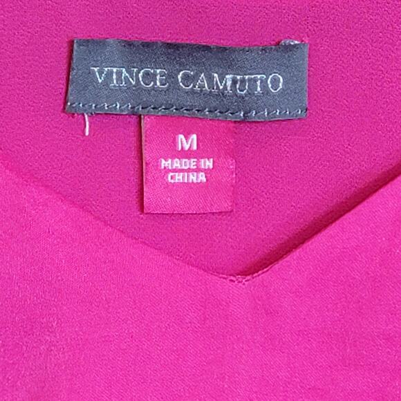 Vince Camuto Sleeveless Ruffle Strap Rumple Tank Fuchsia Women's Size M - Picture 6 of 10